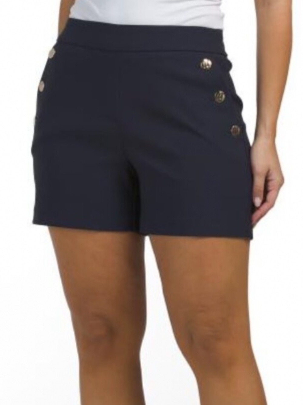 Rachel Zoe Navy Blue Shorts with Button Detail | Size 6